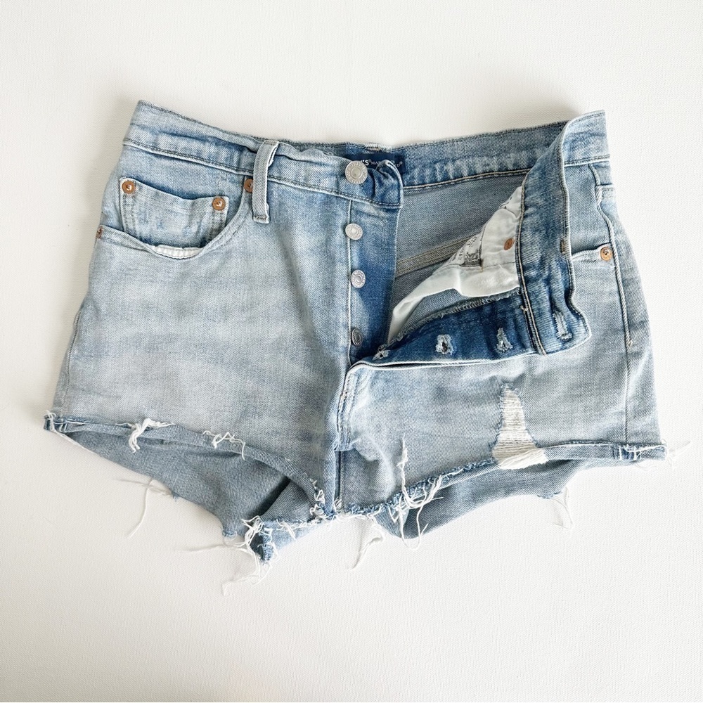 Levi's 501 Cut Off Shorts Made and Crafted Black Label Size 27 Denim Jeans Blue